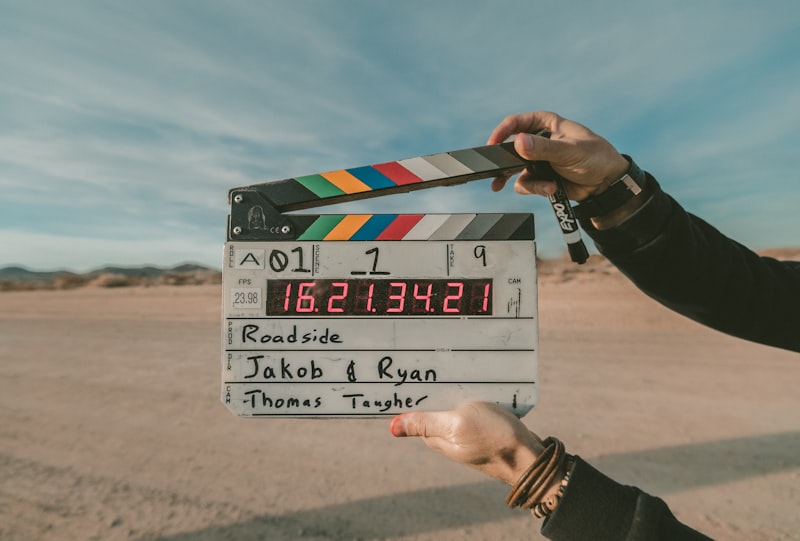 Filmklappe am Set
